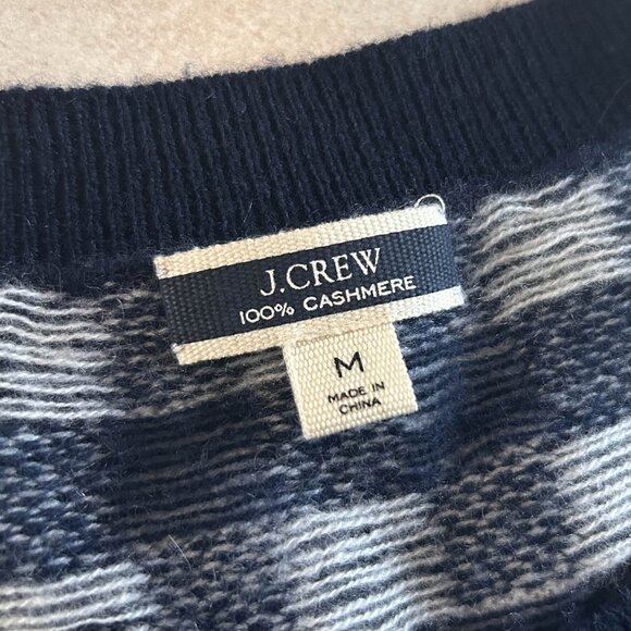 J. Crew Navy Cashmere Gingham Sweater ASO Wednesday Addams - Picture 9 of 13